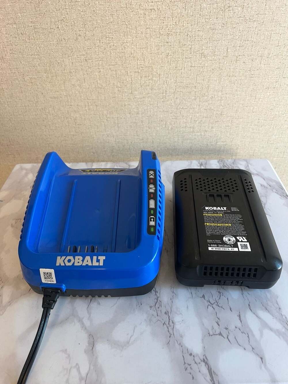 Kobalt 40V Max Lithium-Ion Battery Charger KRC 60-06 and 2.5 Ah Battery KB 245-0